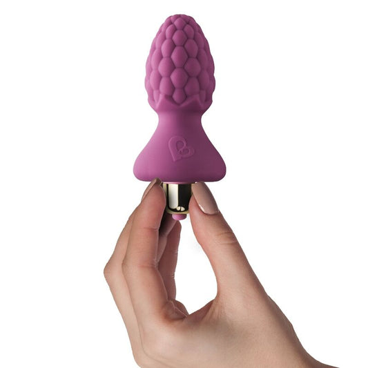 Diamora Assberries Framboesa anal plug with textured raspberry design and smooth silicone surface for comfortable use.