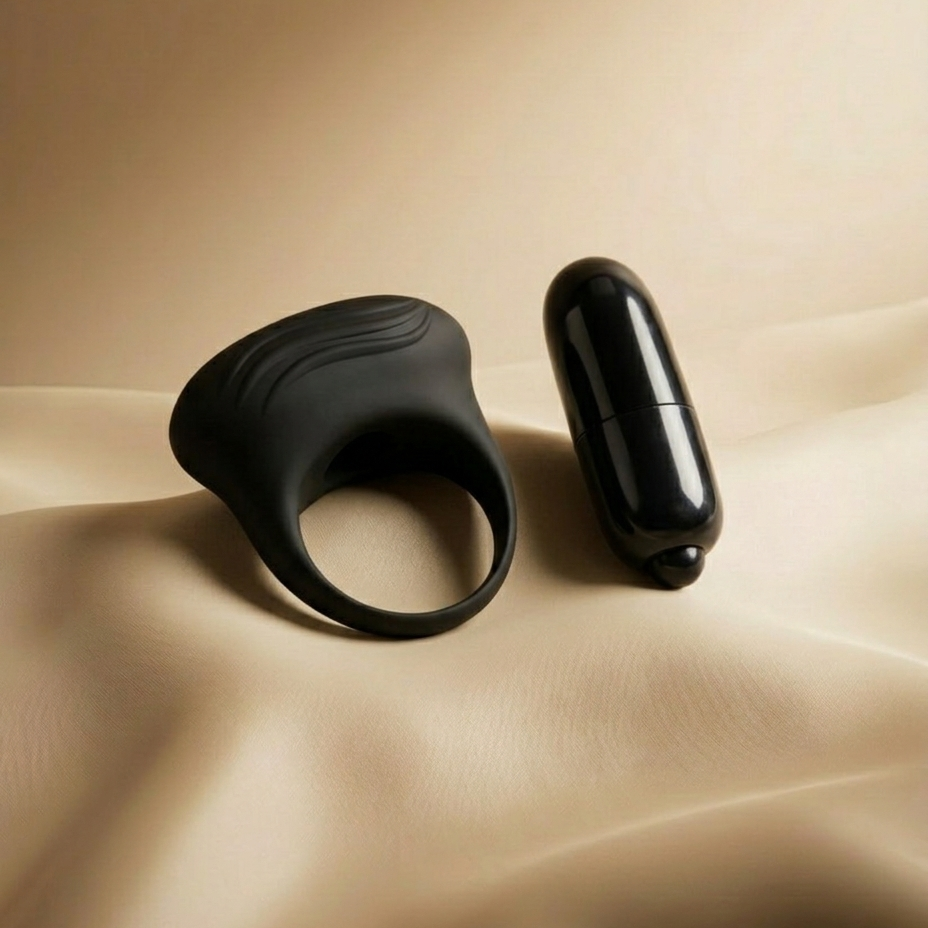 Acabamento Sedoso de Grau Médico Foco macro na superfície ultra-suave e mate do silicone preto, realçando o padrão estético premium e a facilidade de higienização. Diamora