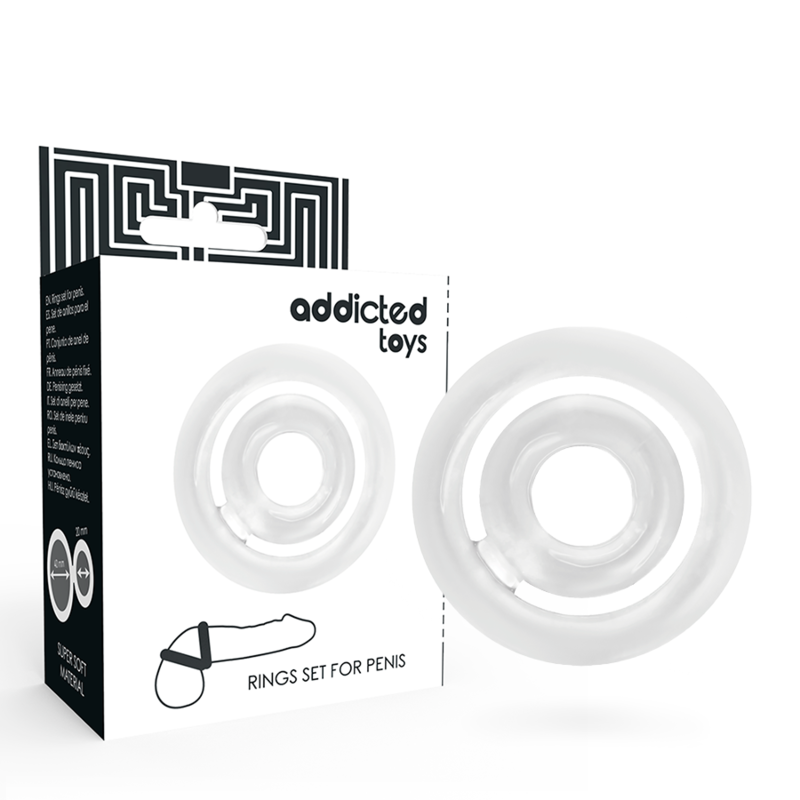 Anel Peniano Addicted Toys Potenz C-Ring: Acessório ergonómico de retenção em silicone premium totalmente transparente.