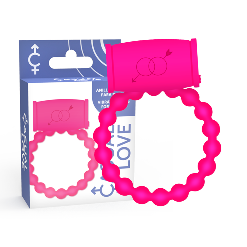 Anel Peniano Vibratório Casual Love: Estimulador de casal em silicone elástico rosa com micro-bala integrada.