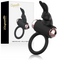 Coquette Chic Desire – Anel Peniano Vibratório Recarregável em Silicone de Elite com Detalhes Cromados (Preto e Ouro)