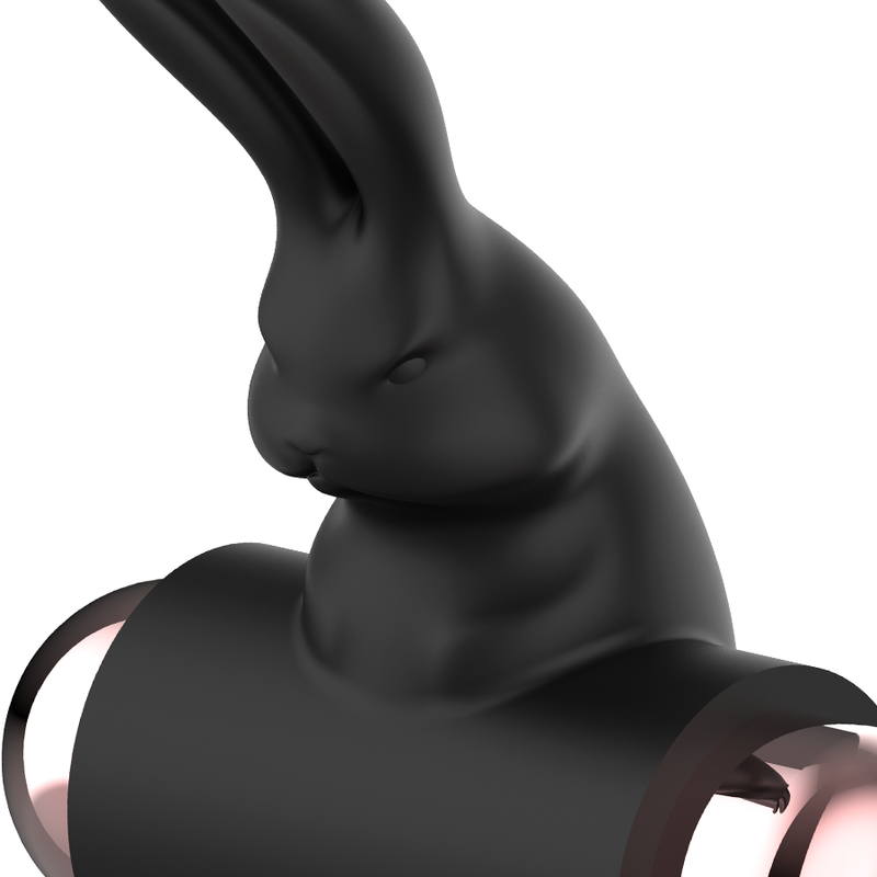 Anel Peniano Vibratório Coquette Chic Desire: Dispositivo de luxo em silicone preto com elegantes detalhes cromados a ouro. Diamora