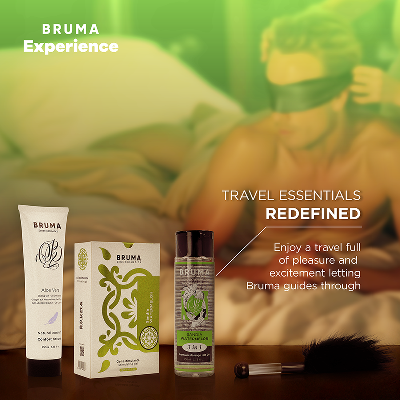 Bruma Xperience Kit Melancia: Fotografia editorial focando na apresentação elegante e na temática frutada e refrescante.