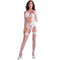 Chilirose – Conjunto Completo de Lingerie em Renda Nupcial com Sutiã, Cinta-Ligas, Tanga e Meias (Branco)