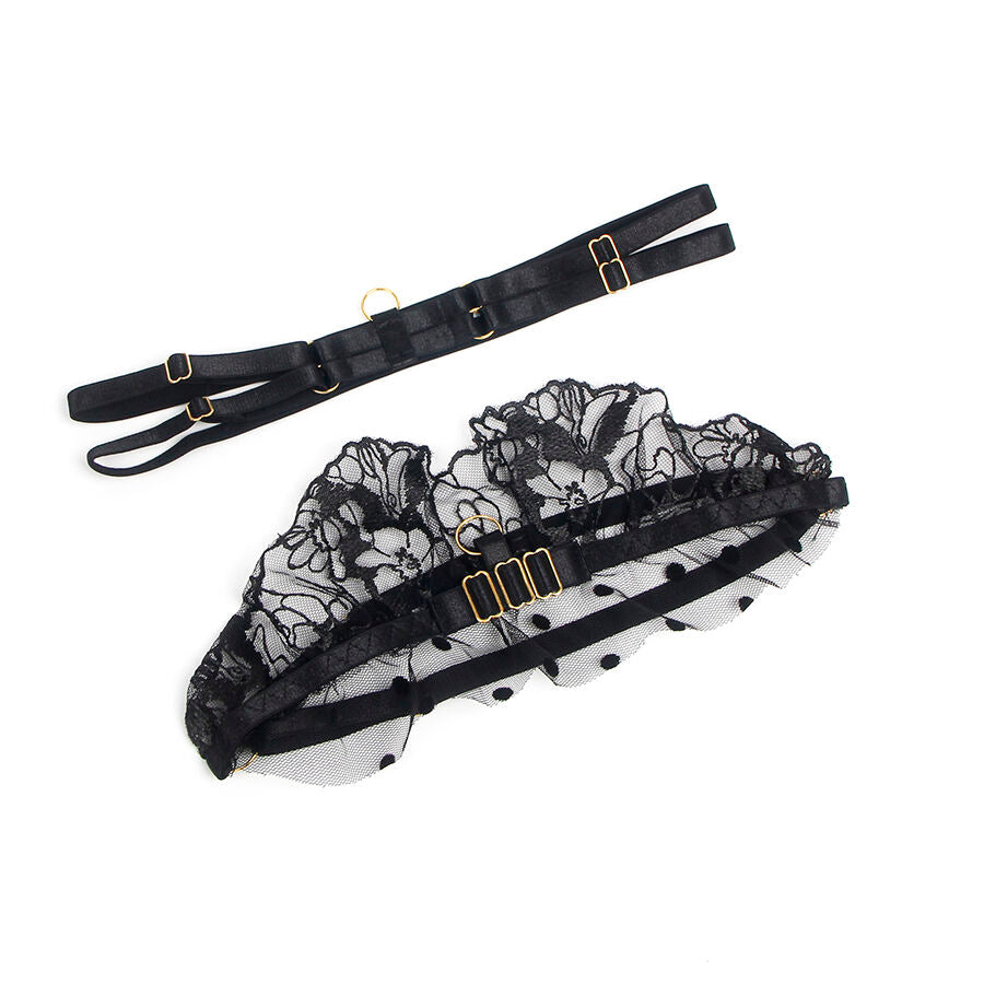 Conjunto Subblime Renda Preto: A arte da renda floral num design completo de três peças. DIAMORA