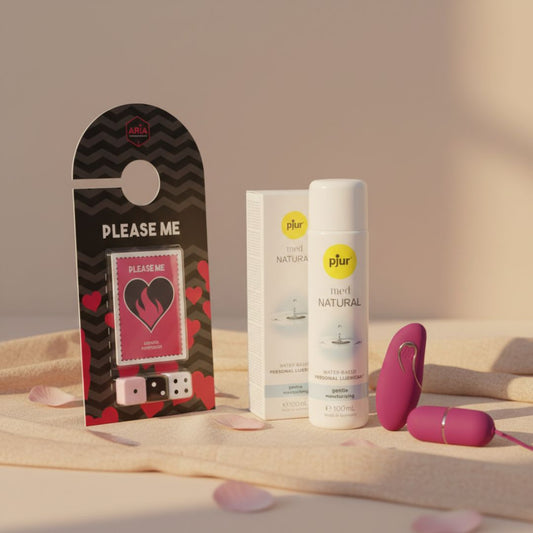 Kit erótico para casais com vibrador e lubrificante Pjur