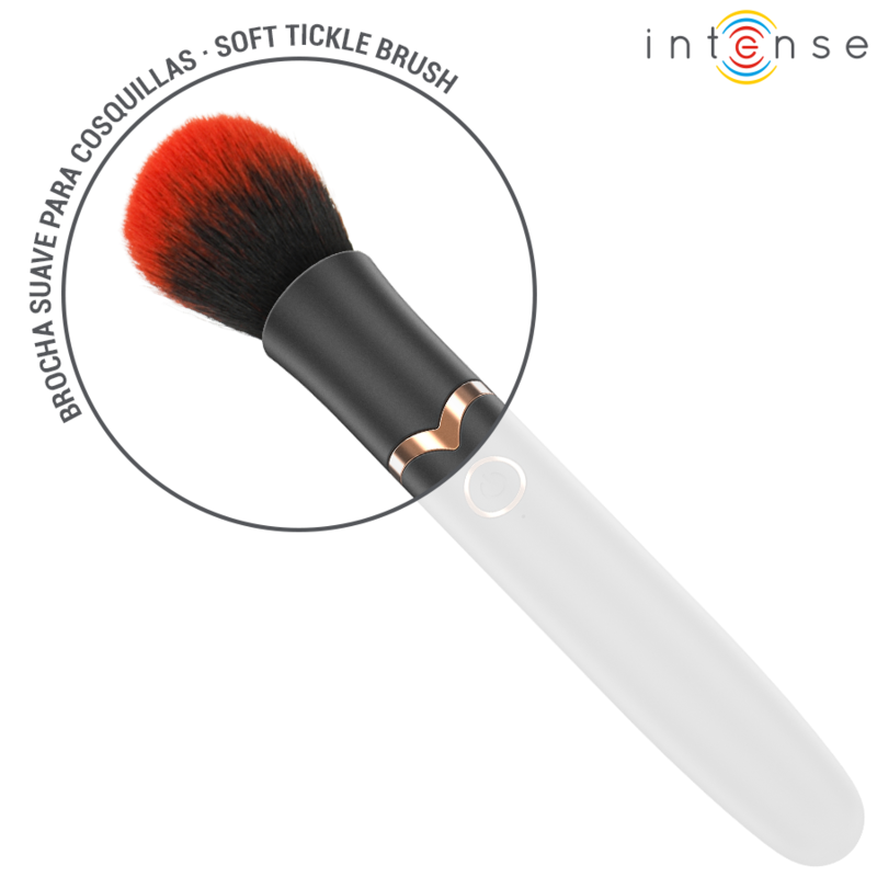 Foco nas Micro-Cerdas: Detalhe macro que destaca as dezenas de cerdas flexíveis de silicone, projetadas para uma estimulação tátil suave e difusa.
