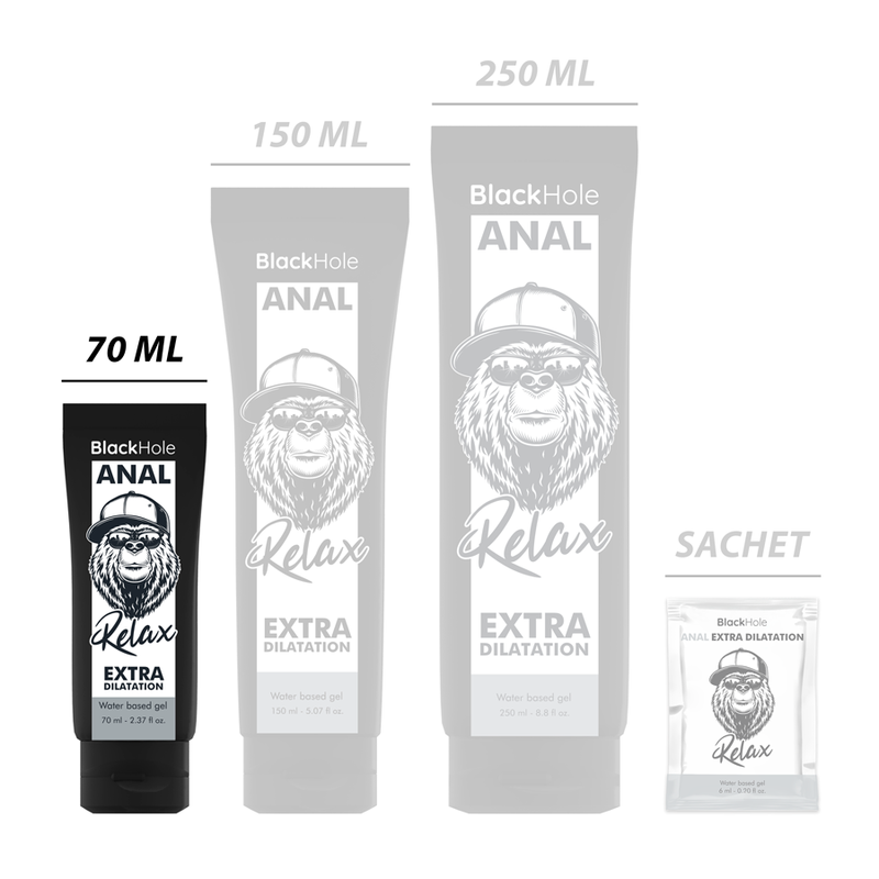 Frasco doseador de 70 ml do gel anal de base aquosa Black Hole.