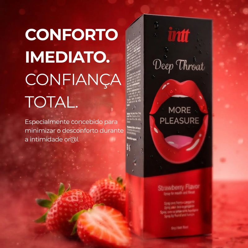  Intt Spray Deep Throat (Morango) o aliado perfeito para quem busca elevar a sua performance e conforto durante o sexo oral