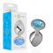 Intense – Plug Anal de Alumínio Médico com Cristal Azul Cravejado, Joia Íntima Termo-Sensível (Tamanho L)
