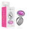 Intense – Plug Anal de Alumínio Médico com Cristal Rosa Cravejado, Joia Íntima Termo-Sensível (Tamanho S)