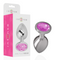 Intense – Plug Anal de Alumínio Médico com Cristal Rosa Cravejado, Joia Íntima Termo-Sensível (Tamanho M)