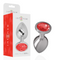 Intense – Plug Anal de Alumínio Médico com Cristal Vermelho Cravejado, Joia Íntima Termo-Sensível (Tamanho L)