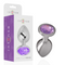 Intense – Plug Anal de Alumínio Médico com Cristal Violeta Cravejado, Joia Íntima Termo-Sensível (Tamanho M)