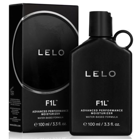 LELO Lubrificante Hidratante Avançado 100 ml: Fotografia comercial minimalista em fundo escuro e limpo, focando no elegante frasco cinzento fosco do lubrificante de base aquosa da LELO, transmitindo estética de alta cosmética.