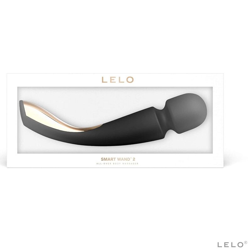 LELO Smart Wand 2 Medium Varinha Massageadora Preta: Fotografia editorial de luxo com iluminação minimalista focando no massageador no tamanho médio preto mate.