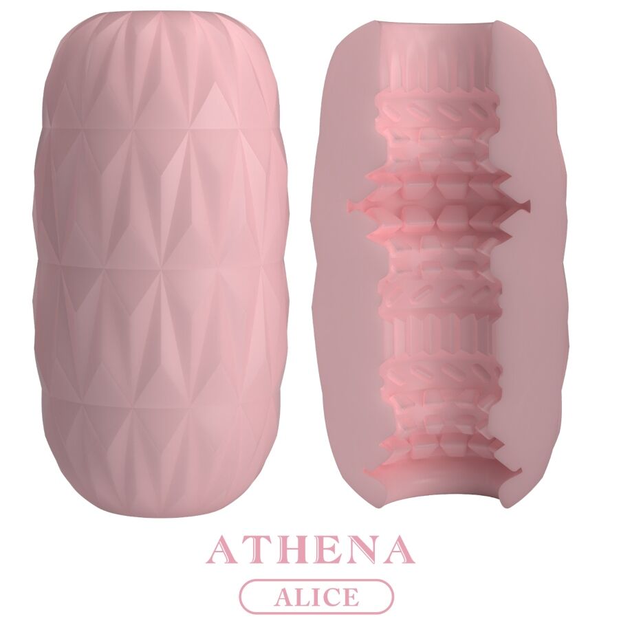 Masturbador Masculino Pretty Love Athena: Vista lateral do acessório ergonómico de silicone flexível em tom rosa aveludado, realçando as suas linhas limpas e discretas.