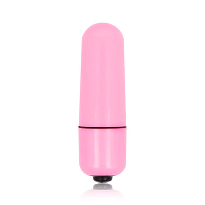 Mini Bala Vibratória Glossy Small Bullet: Exibição frontal do dispositivo de tamanho pocket com acabamento metalizado em tom rosa profundo luxuoso e curvas minimalistas.