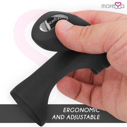 Motor Removível: Demonstração da micro-bala vibratória a ser inserida no suporte de silicone flexível, facilitando a limpeza.