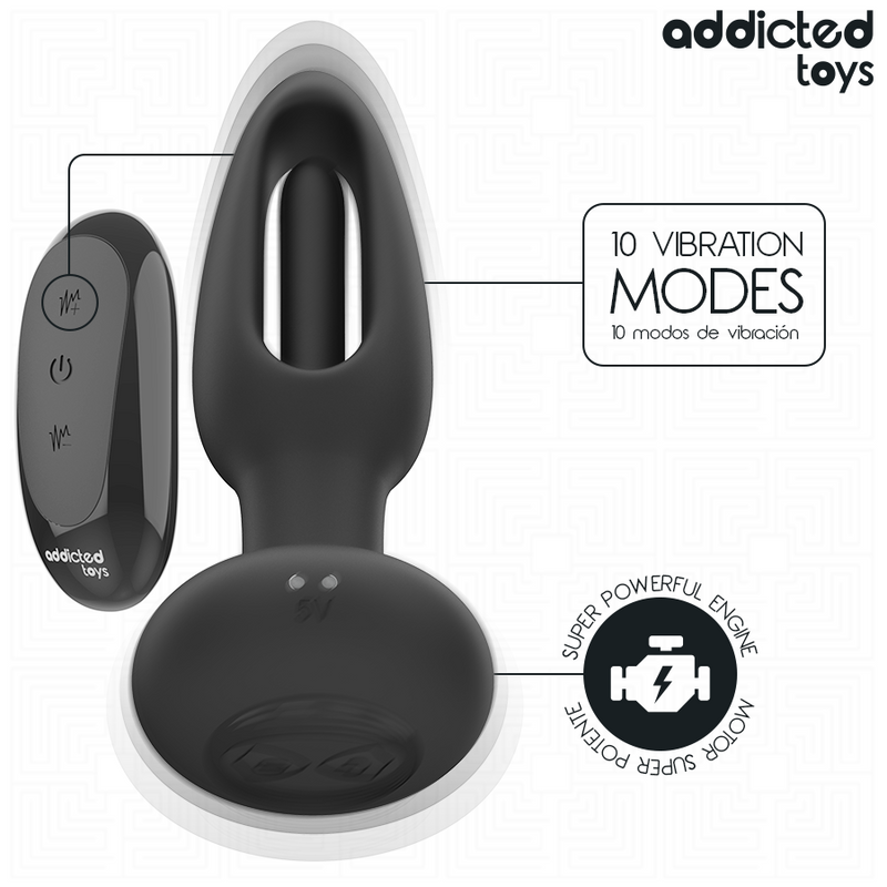 Plug Anal com Língua Vibratória Addicted Toys: Estimulação Dupla | Diamora