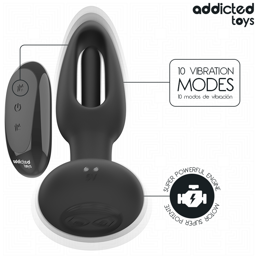 Plug Anal com Língua Vibratória Addicted Toys: Estimulação Dupla | Diamora