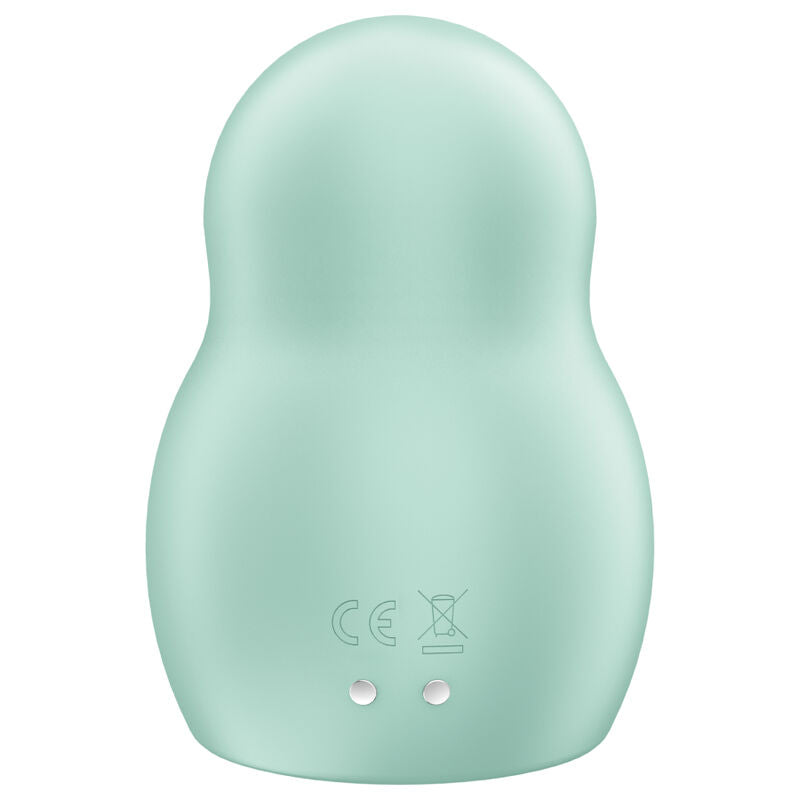 Poder Profundo num Formato Versátil: Infográfico clean demonstrando a eficácia da tecnologia Air-Pulse no bocal de silicone, mesmo num design tão prático.