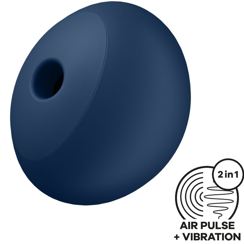 Satisfyer Air Power 4 Estimulador Azul: Fotografia editorial premium focando no dispositivo, destacando a sua robustez ergonómica e o elegante tom azul.