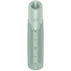 Satisfyer Naughty Kiss Wave Estimulador de Clitóris Aquamarine: Fotografia editorial premium com iluminação luminosa, focando no estimulador por ondas de pressão na cor água-marinha, destacando a sua ergonomia moderna.
