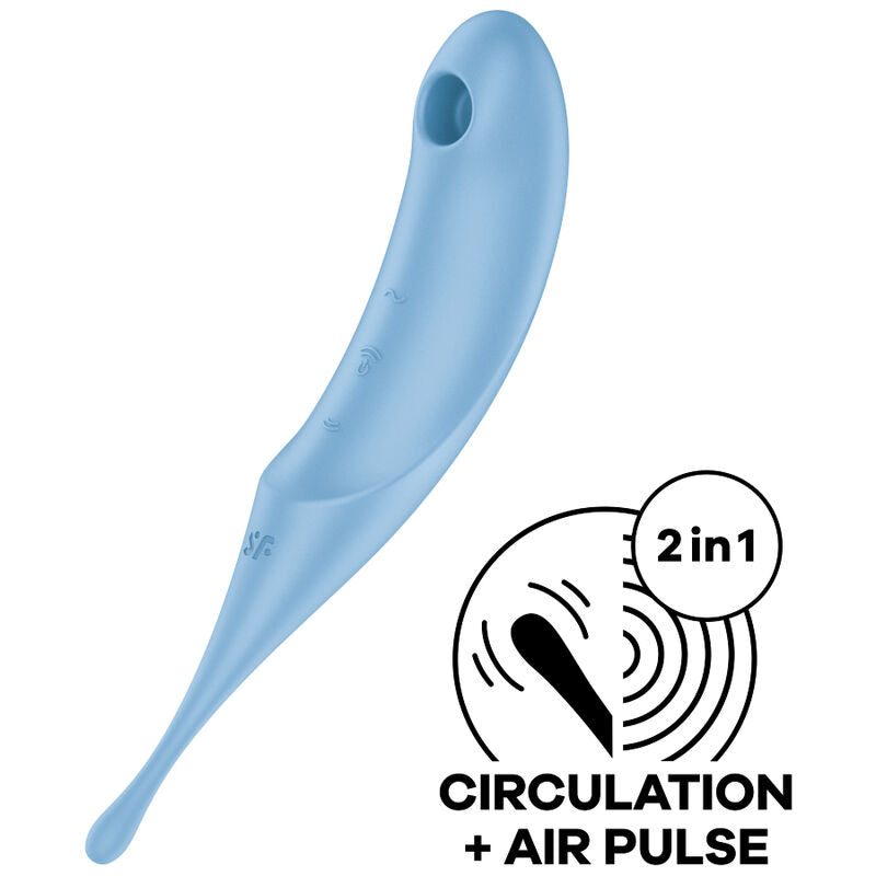 Satisfyer Twirling Pro Vermelho: Fotografia editorial premium focando no design ergonómico e na tecnologia de rotação da ponta, realçando o acabamento em vermelho vibrante.