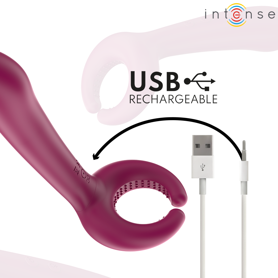 Silicone Médico Premium: Toque aveludado, resistente à água e recarregável USB.