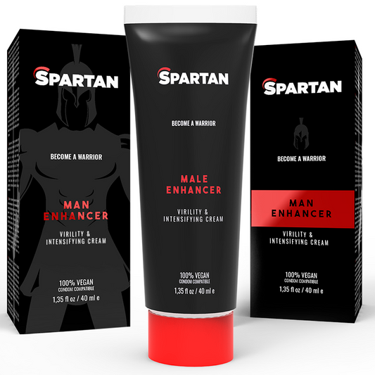Spartan Gel Couple Duo Vegano: Vista frontal do pack exibindo o seu design elegante e moderno, realçando o conceito de tratamento duplo em casal com o selo de fórmula 100% vegana.