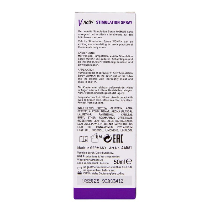 Spray Estimulante Vactiv HOT: Gel Sensibilizante Feminino 50ml | Diamora