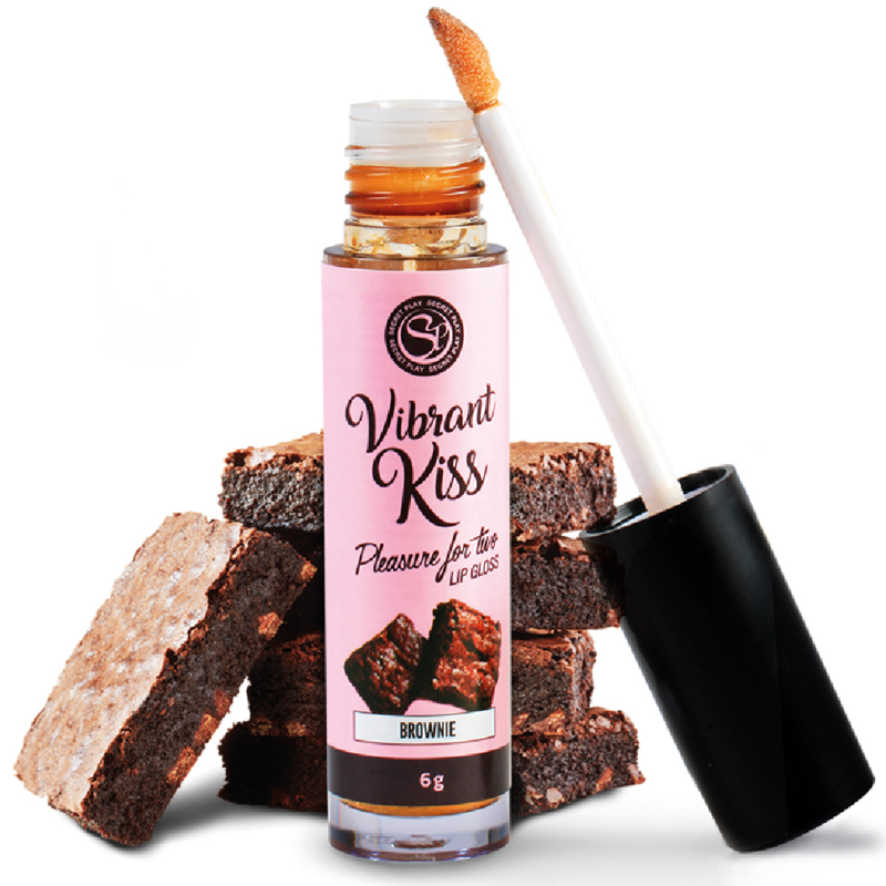 VIBRANT KISS Brownie: Lip Gloss Vibratório Sabor Chocolate | Diamora