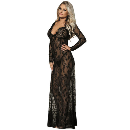 Vestido Longo Subblime Renda e Transparência S/M | Diamora