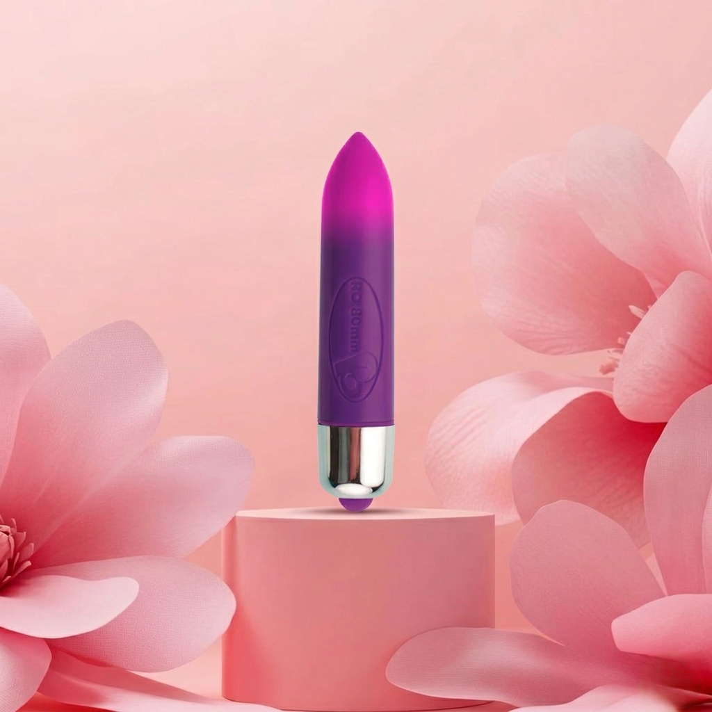 Vibrador Bullet RO-80MM: Design compacto com vibrações potentes e discretas.