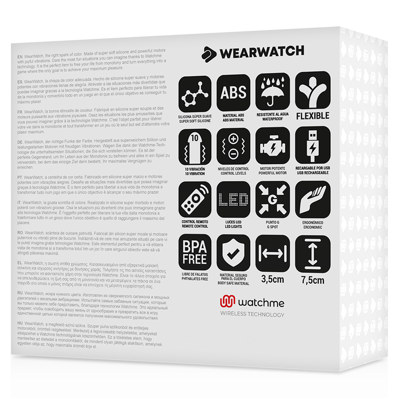 WearWatch WatchMe Azul e Jato: Ovo Vibratório com Controlo de Pulso | Diamora