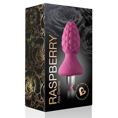 Diamora Assberries Framboesa anal plug, pink silicone sex toy with textured surface for enhanced pleasure, from Rocks Off collection.