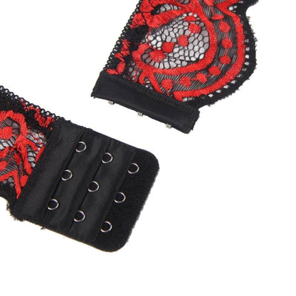Conjunto de Lingerie Subblime – Renda e Bordado Premium (Red & Black) - DIAMORA