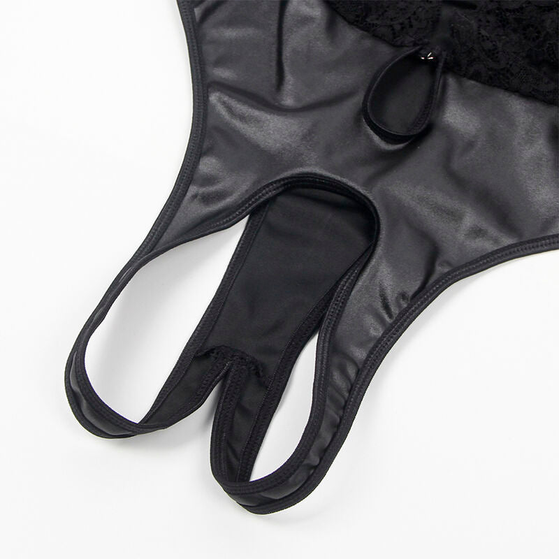 Subblime Body Sexy com Cinta-liga (Preto) – S/M - DIAMORA