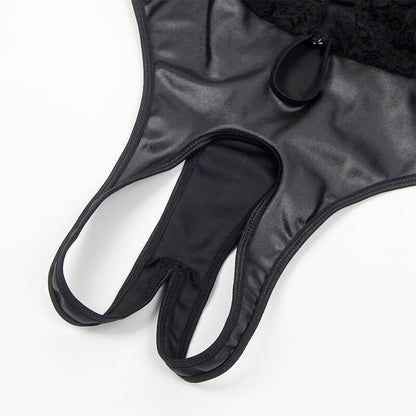 Subblime Body Sexy com Cinta-liga (Preto) – S/M - DIAMORA