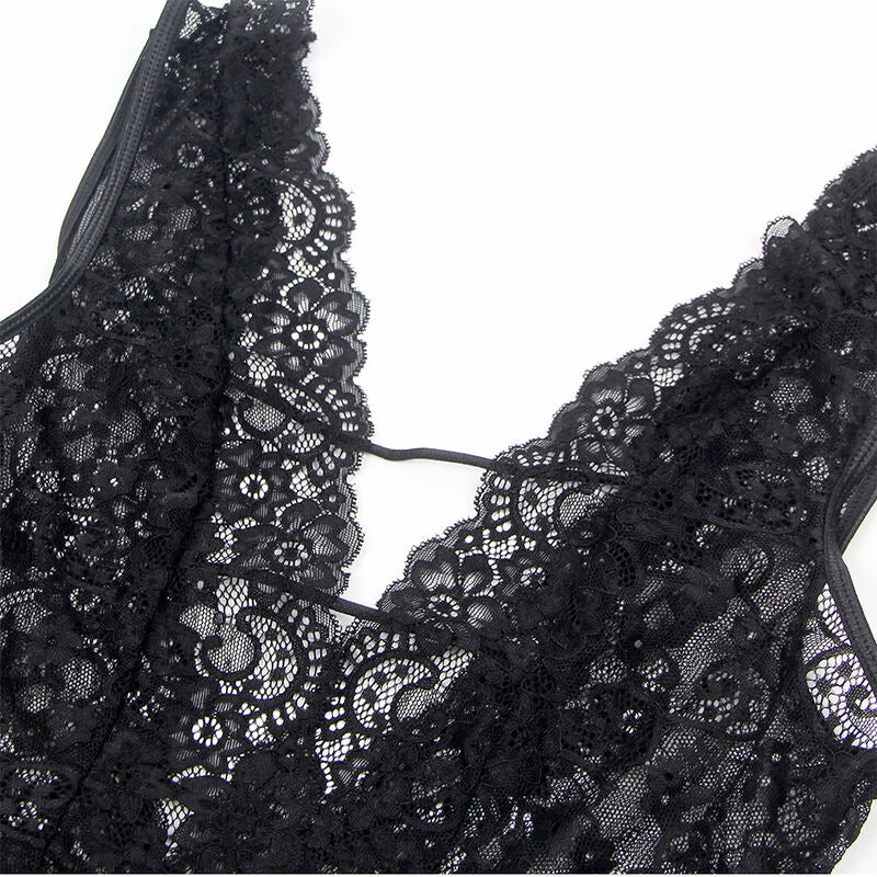 Subblime Body Sexy com Cinta-liga (Preto) – S/M - DIAMORA