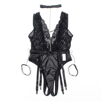 Subblime Body Sexy com Cinta-liga (Preto) – S/M - DIAMORA