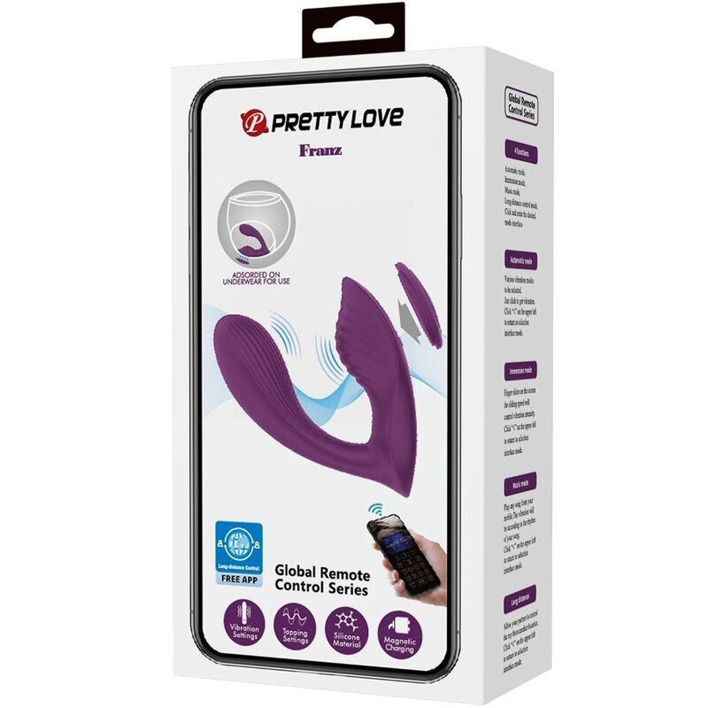 PRETTY LOVE - FRANZ MASSAGER E VIBRADOR APLICATIVO GRATUITO ROXO - DIAMORA