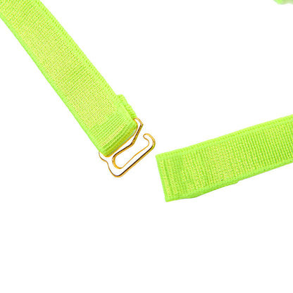 Subblime Neon – Conjunto de Lingerie com Sutiã, Colar e Arreios de Perna (Verde Fluorescente)