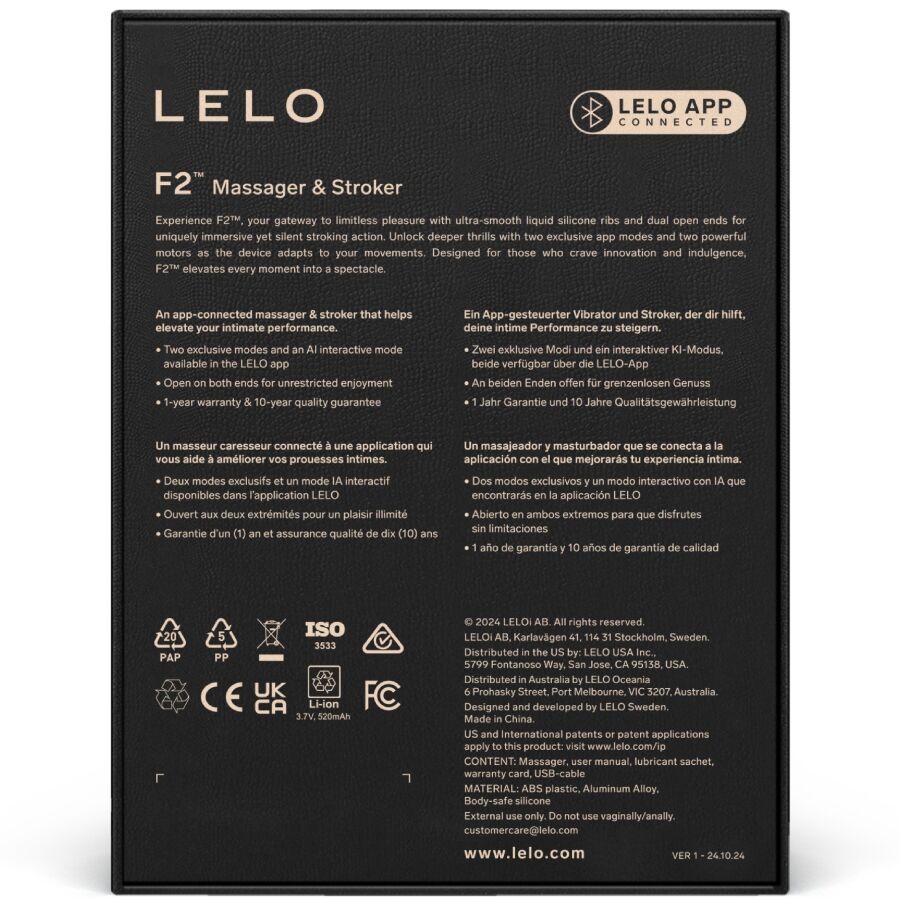 Masturbador Masculino LELO F2S™ – Design de Extremidade Aberta e Conexão Love Bridge - DIAMORA