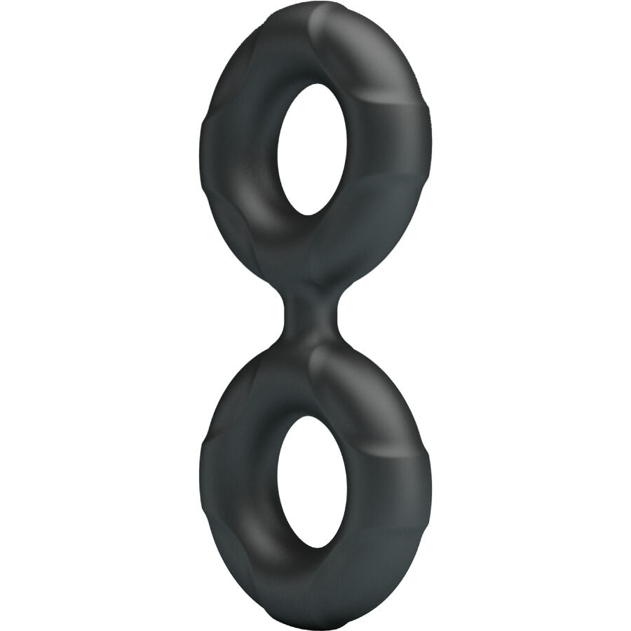 Crazy Bull Radwan (Modelo 19) – Anel Peniano e Escrotal Duplo em Silicone de Alta Densidade e Compressão (Preto)