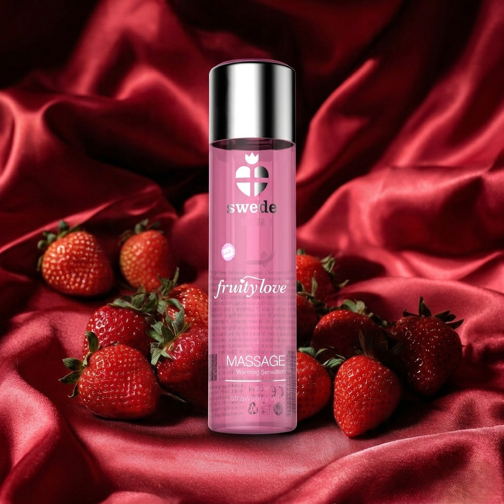 Óleo de Massagem Premium Strawberry Sparkling: Aroma sedutor e nutrição intensa. Diamora Portugal